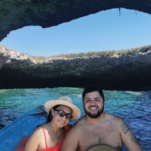 Pareja en bote Islas Marietas